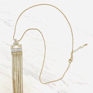 Anita K Gold Crystal Tassel Necklace